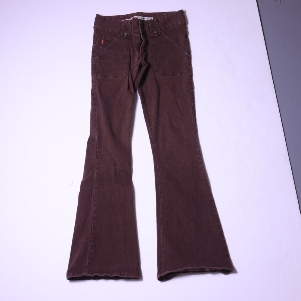 Vintage Y2K Mudd Brown Corduroy Low Rise Flare Pants Size 1